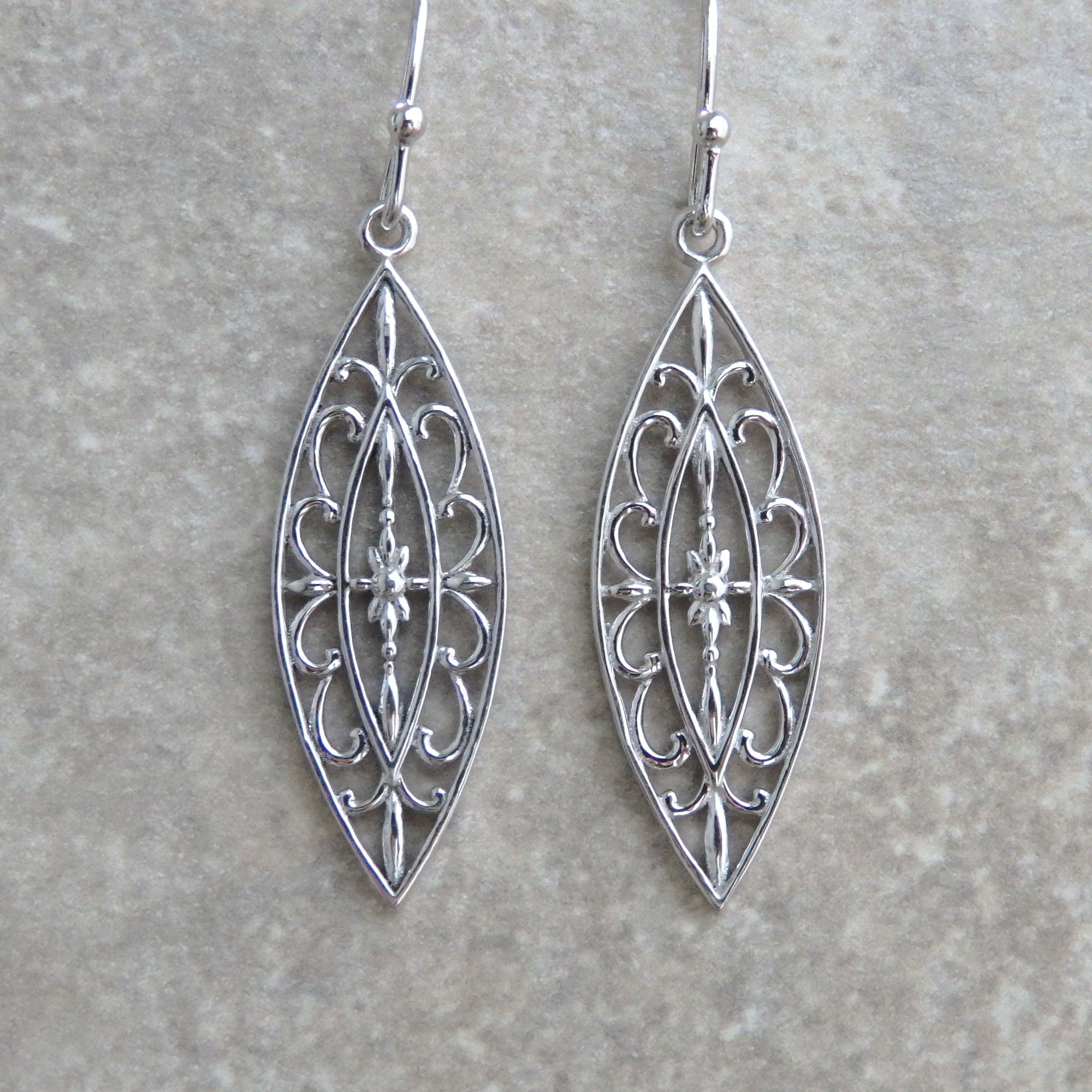 マーキス型レースピアス・silver925