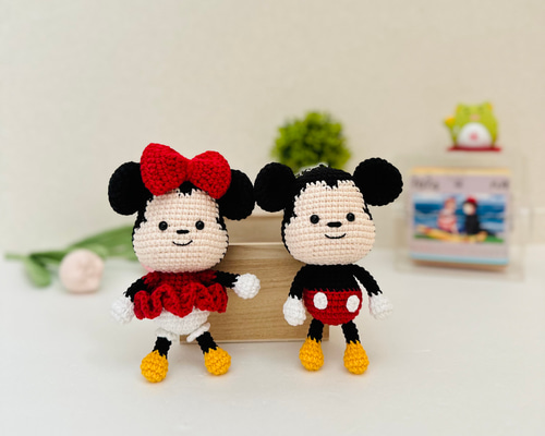 合*い様 ネズミくんとチーズのキーホルダー〇 あみぐるみ E*i様