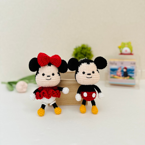 編みぐるみ ハンドメイド インテリア キーホルダー ネズミ マウス 人形