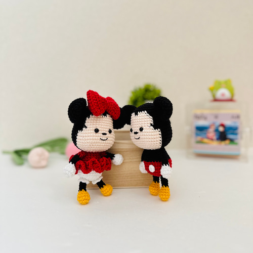 編みぐるみ ハンドメイド インテリア キーホルダー ネズミ マウス 人形