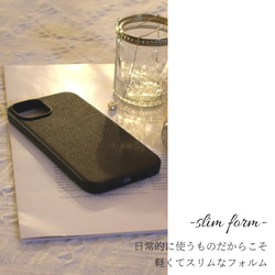 iphone ケース 本革 15 14 13 mini レザー ゴートレザー 山羊革 おしゃれ シンプル スマホケース 4枚目の画像