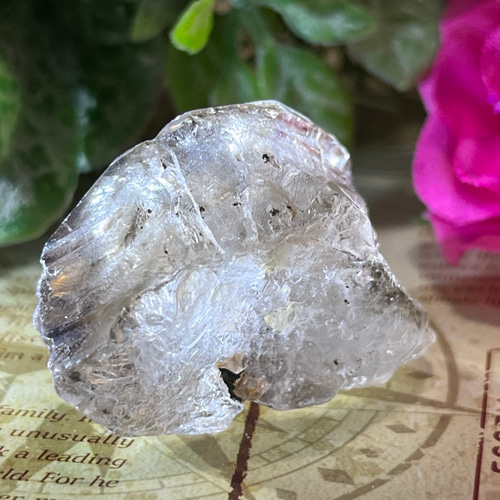 ルチル内包 スモーキー エレスチャル クォーツ 骸骨水晶 原石 ラフストーン