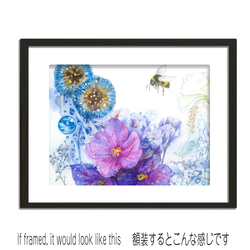 水彩画（原画）雨とミツバチ 3枚目の画像