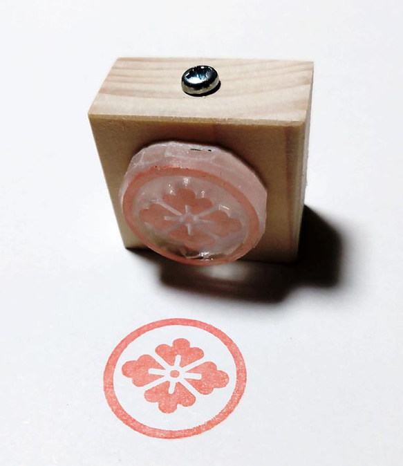 家紋スタンプ　『丸に花菱』　2.0ｃｍｘ2.0ｃｍ 2枚目の画像