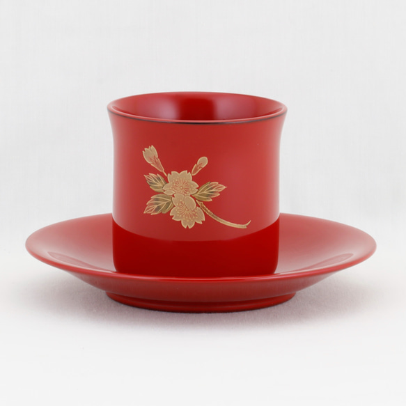 HOT，品質保証 伝統工芸 輪島塗 ペア珈琲カップ 桜蒔絵【1110-1】