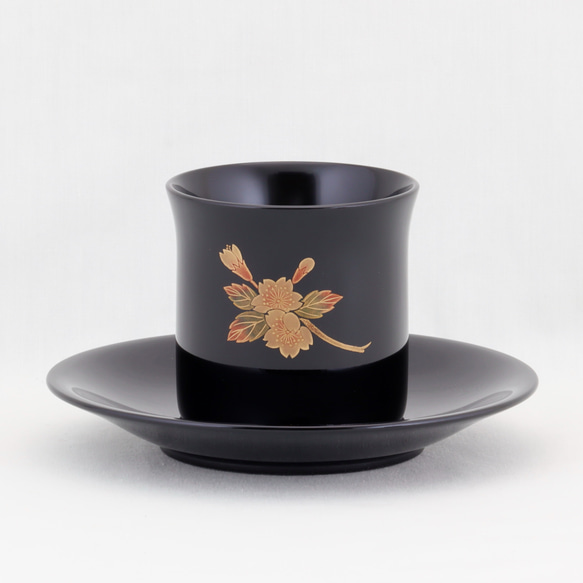 HOT，品質保証 伝統工芸 輪島塗 ペア珈琲カップ 桜蒔絵【1110-1】