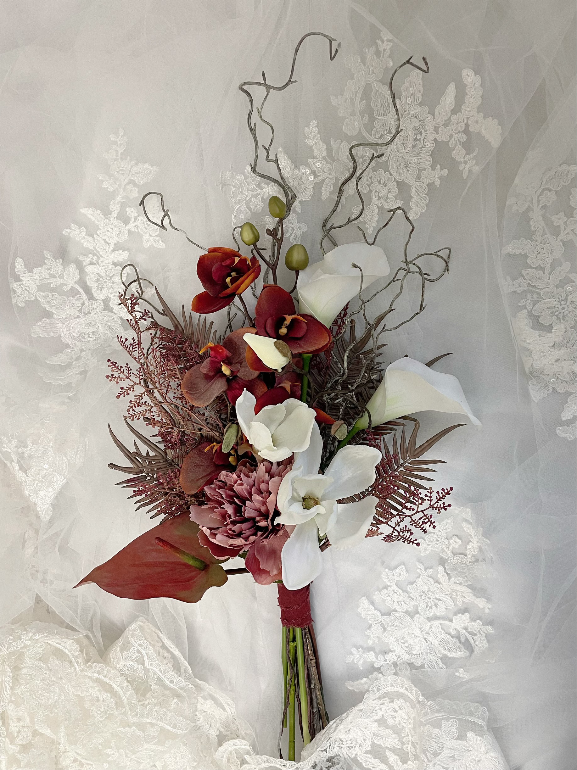 和装 洋装 ウェディングブーケ 胡蝶蘭 アーティフィシャルフラワーブーケ