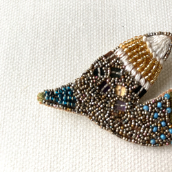 bird ビーズ刺繍ブローチ 2枚目の画像