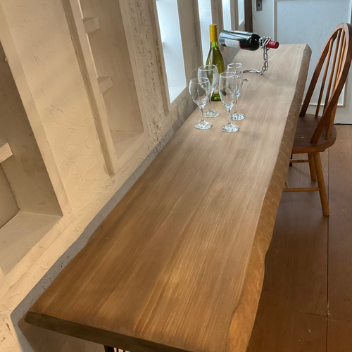 売りきれました。 w2010ヒノキ 一枚板 ヒノキ カウンターテーブル