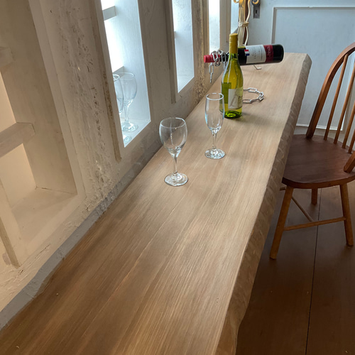 売りきれました。 w2010ヒノキ 一枚板 ヒノキ カウンターテーブル