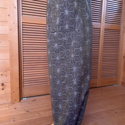茶色　麻の葉模様　ウールのもんぺパンツ　総１０7ｃｍ　着物リメイク 3枚目の画像