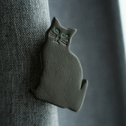 《Buono》Leather Cat Brooch 6枚目の画像
