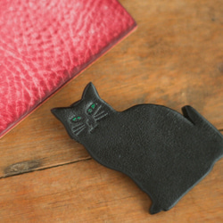 《Buono》Leather Cat Brooch 3枚目の画像