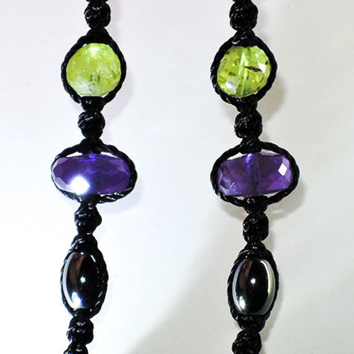 ☆天然石ラピスラズリ☆瑠璃石☆まくらめ編み☆ネオンブルーアパタイト