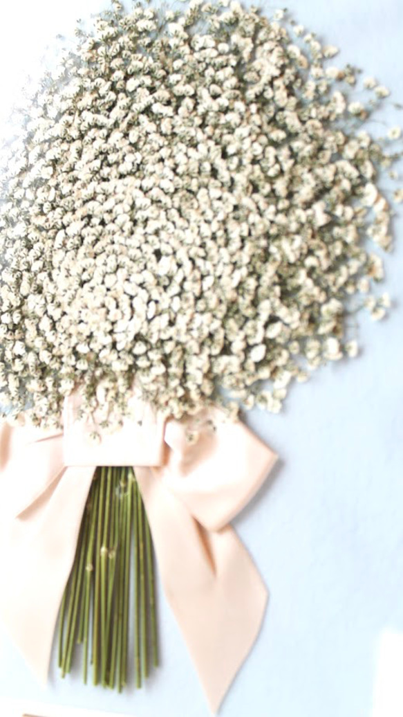 結婚式ブーケを美しく残します【アフターブーケ押し花額】かすみ草ブーケ額 