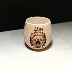 ヒノキが香る木製カップ　ライオン 5枚目の画像