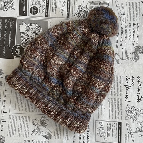 アラン模様のニット帽・段染め ニット帽・ビーニー pineapple 通販