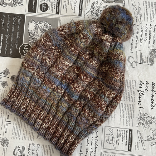 アラン模様のニット帽・段染め ニット帽・ビーニー pineapple 通販