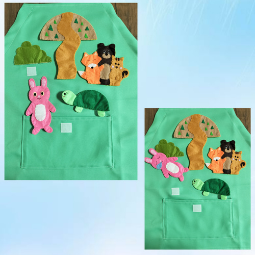 3wayエプロンシアター 『うさぎとかめ』『どんぐりころころ』『もりの