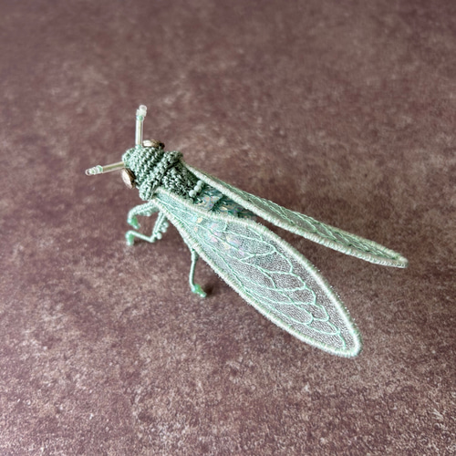 翡翠製 緑色 ブローチ 動植物彫刻 PM . K14 帝王蝉 翡翠色 brooch ブローチ co-mari. 通販 17491385｜Creema