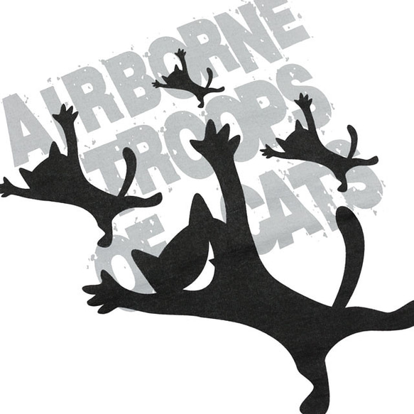 SCOPYネコTシャツ「AIRBORNE TROOPS」 ホワイト 2枚目の画像
