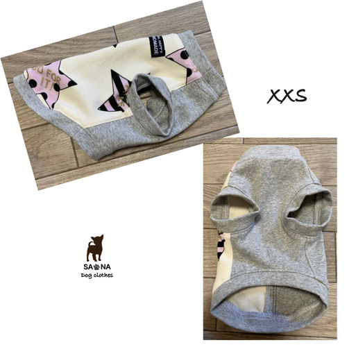 ハンドメイド犬服XXSベージュ星レースグレーシンプルピンク星 ハンドメイド犬服XXSベージュ星レースグレーシンプルピンク星