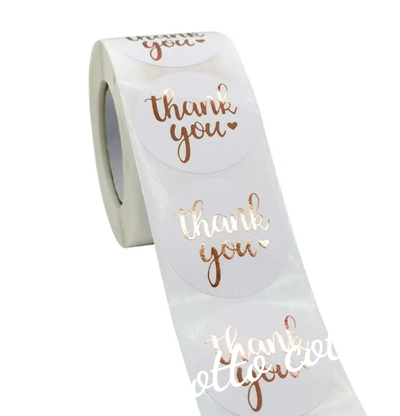 送料無料☆ サンキューシール 100枚　pinkgold 3枚目の画像