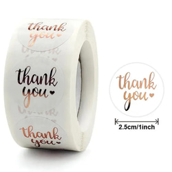 送料無料☆ サンキューシール 100枚　pinkgold 1枚目の画像