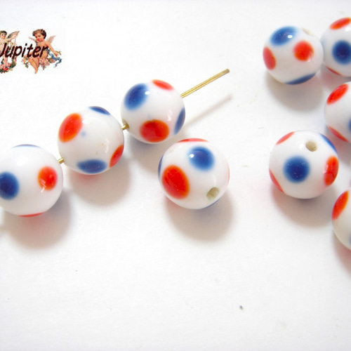 ヴィンテージガラスビーズ＊チェリーブランド 12mm ポップな