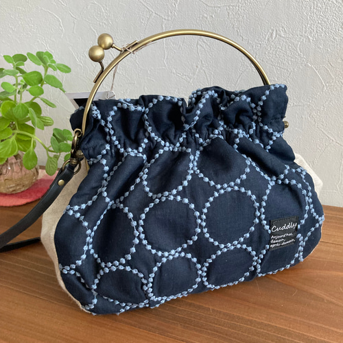 ⚮̈ミナペルホネン sky flower ブルーグリーン ネリオバッグ あおり  