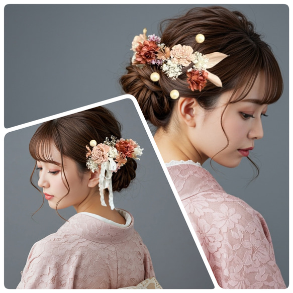鳩のヘアアクセサリー　ヘッドドレス　レース　パール 髪飾り 結婚式 成人式 卒業式 和装 大人可愛い ヘアアクセサリー