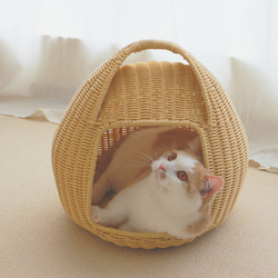 猫ベッド　猫ちぐら　キャットベッド　手編みベッド　キャットハウス　猫ハウス 8枚目の画像