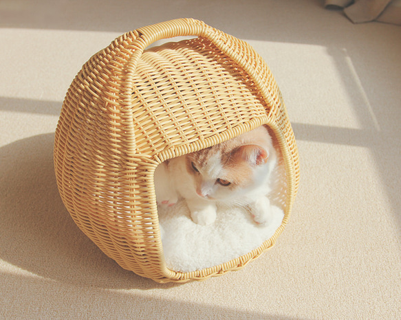 猫ベッド　猫ちぐら　キャットベッド　手編みベッド　キャットハウス　猫ハウス 9枚目の画像