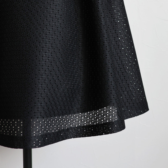 【3種尺寸可供選擇◎】圓點蕾絲短袖對接洋裝【黑色】 第10張的照片