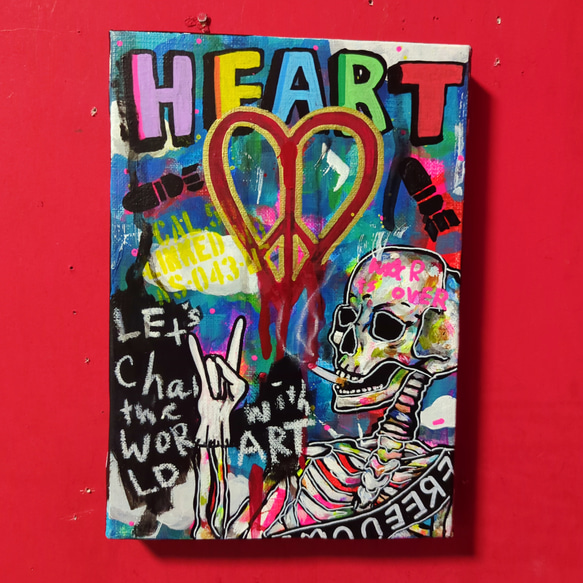 SALE】HEART 現代アート 絵画 イラスト アート カラフル