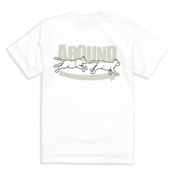 SCOPYネコTシャツ「CATS GO AROUND」 ホワイト 2枚目の画像