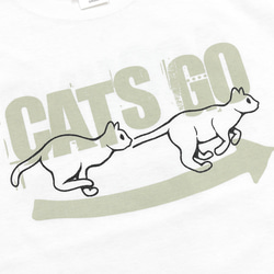 SCOPYネコTシャツ「CATS GO AROUND」 ホワイト 3枚目の画像