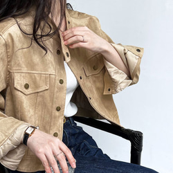 ジャケット 個性的 レディース 金属のボタン付き ネックジャケット ゆったり カジュアル WFT101 10枚目の画像