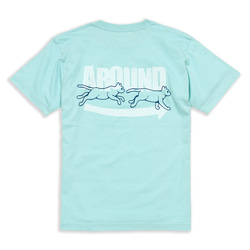 SCOPYネコTシャツ「CATS GO AROUND」 セージブルー 2枚目の画像