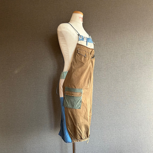 EASY SKANKING リメイクエプロン ワークエプロン カフェエプロン  