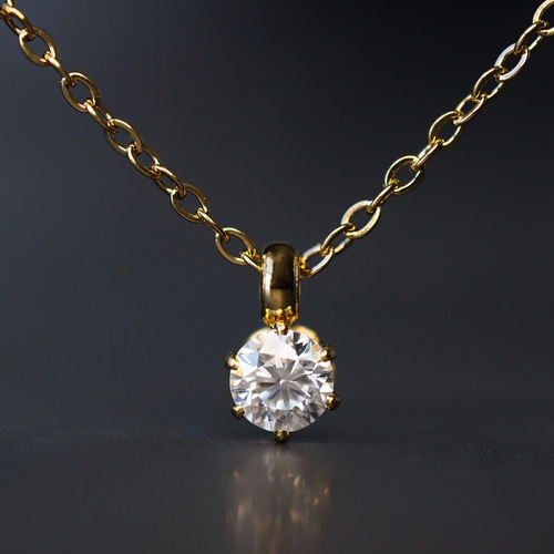 光の波のような輝きを放つテーパーダイヤモンド18金シャイニーネックレス（調節可） ネックレス ダイヤモンド 3石 0.15ct スリーストーン K18