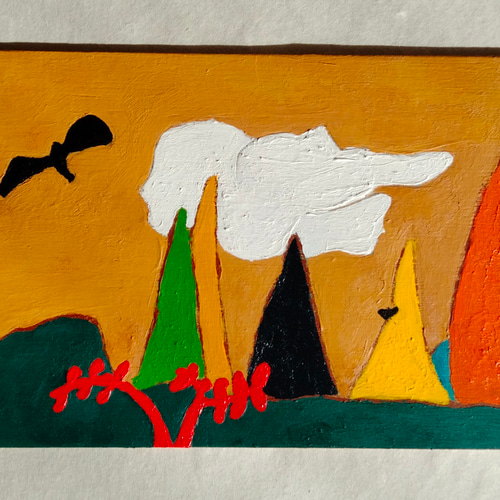 メタセコイアの空」 板絵・アクリル絵の具 絵画 shopira 通販