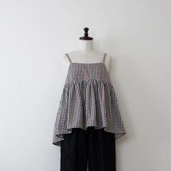 日本製☆SALE 重ね着に便利なコットンギンガムチェックキャミソール