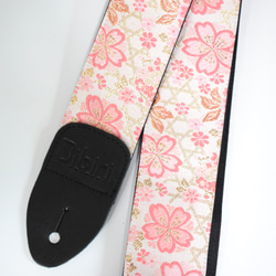 京都 西陣織 和柄ギターストラップ 扇柄/赤-黒 金襴生地使用 ハンドメイド 京都 西陣織 和柄ギターストラップ 扇柄/赤-黒 金襴生地使用