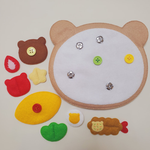 フェルト知育おもちゃ くまさんのボタン練習 おもちゃ・人形 なちゅら