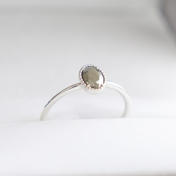 【2本SET】Scapolite RING ＆ Pyrite RING / SV925 ≪送料無料≫ 天然石 7枚目の画像