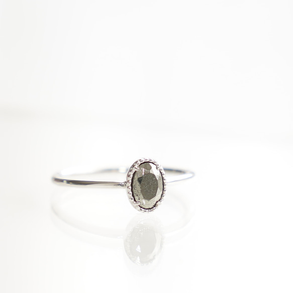 【2本SET】Scapolite RING ＆ Pyrite RING / SV925 ≪送料無料≫ 天然石 10枚目の画像