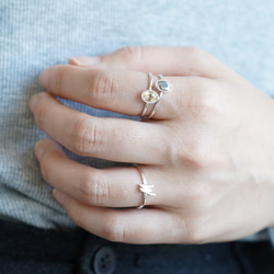 【2本SET】Scapolite RING ＆ Pyrite RING / SV925 ≪送料無料≫ 天然石 4枚目の画像