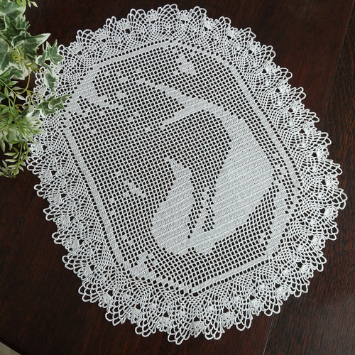 人魚のドイリー✻アンティーク✻テーブルセンター✻レース✻海