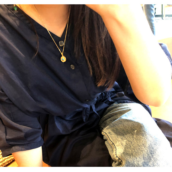 ハワイアンジュエリー ターコイズ ネックレス 星 スター コイン 石 サージカルステンレス